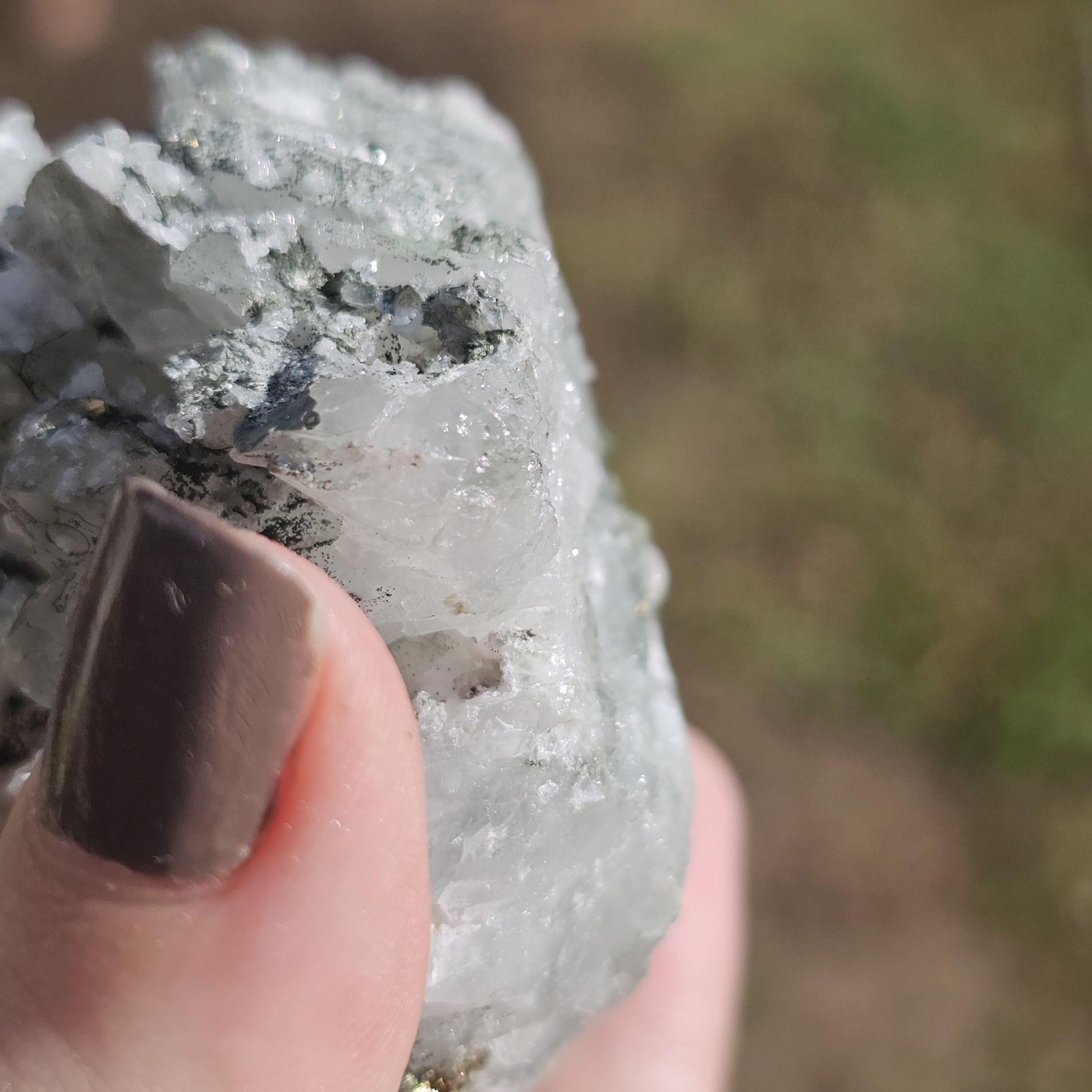 Raw Hematite Quartz with Pyrite and Calcite Druzy - Collector Crystal