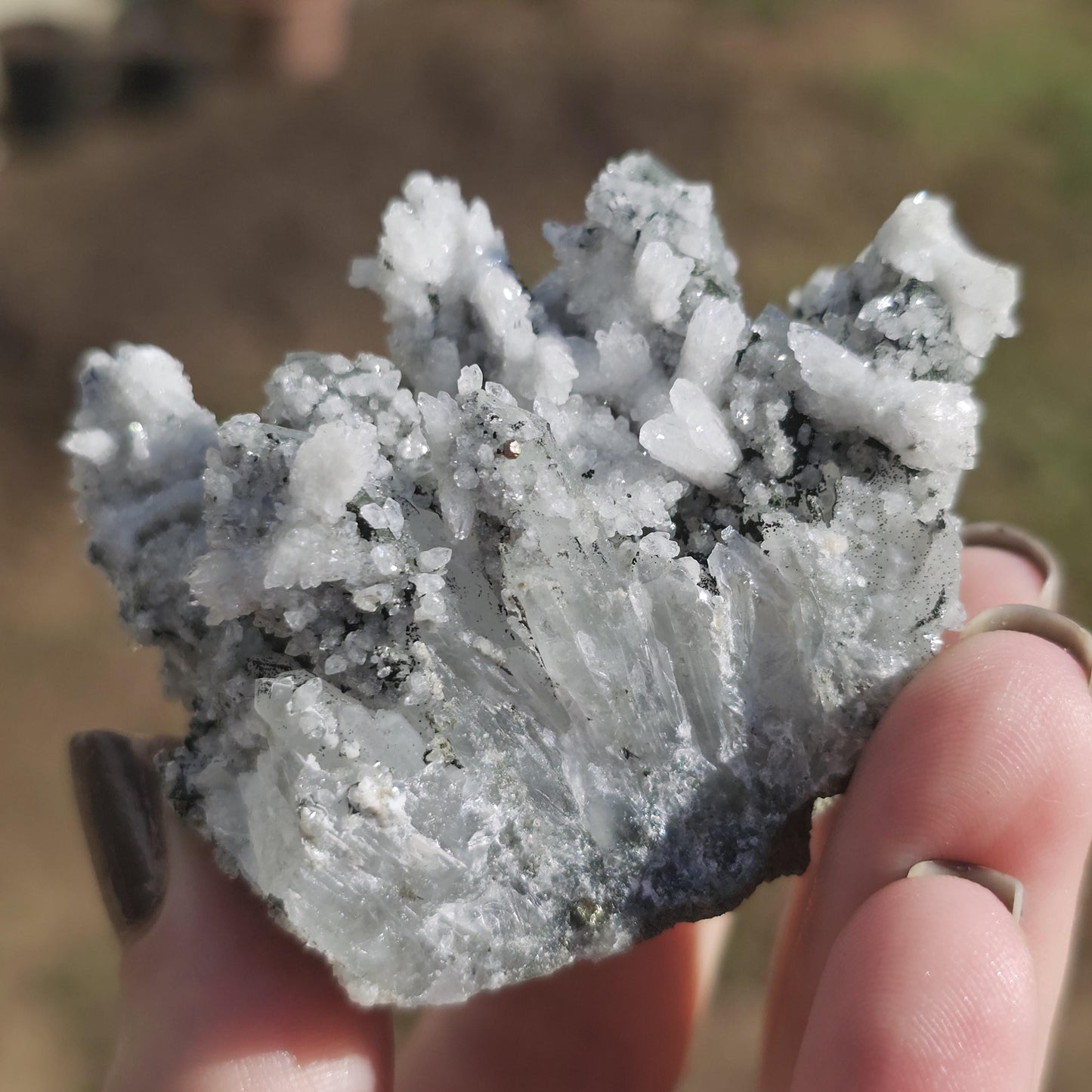 Raw Hematite Quartz with Pyrite and Calcite Druzy - Collector Crystal