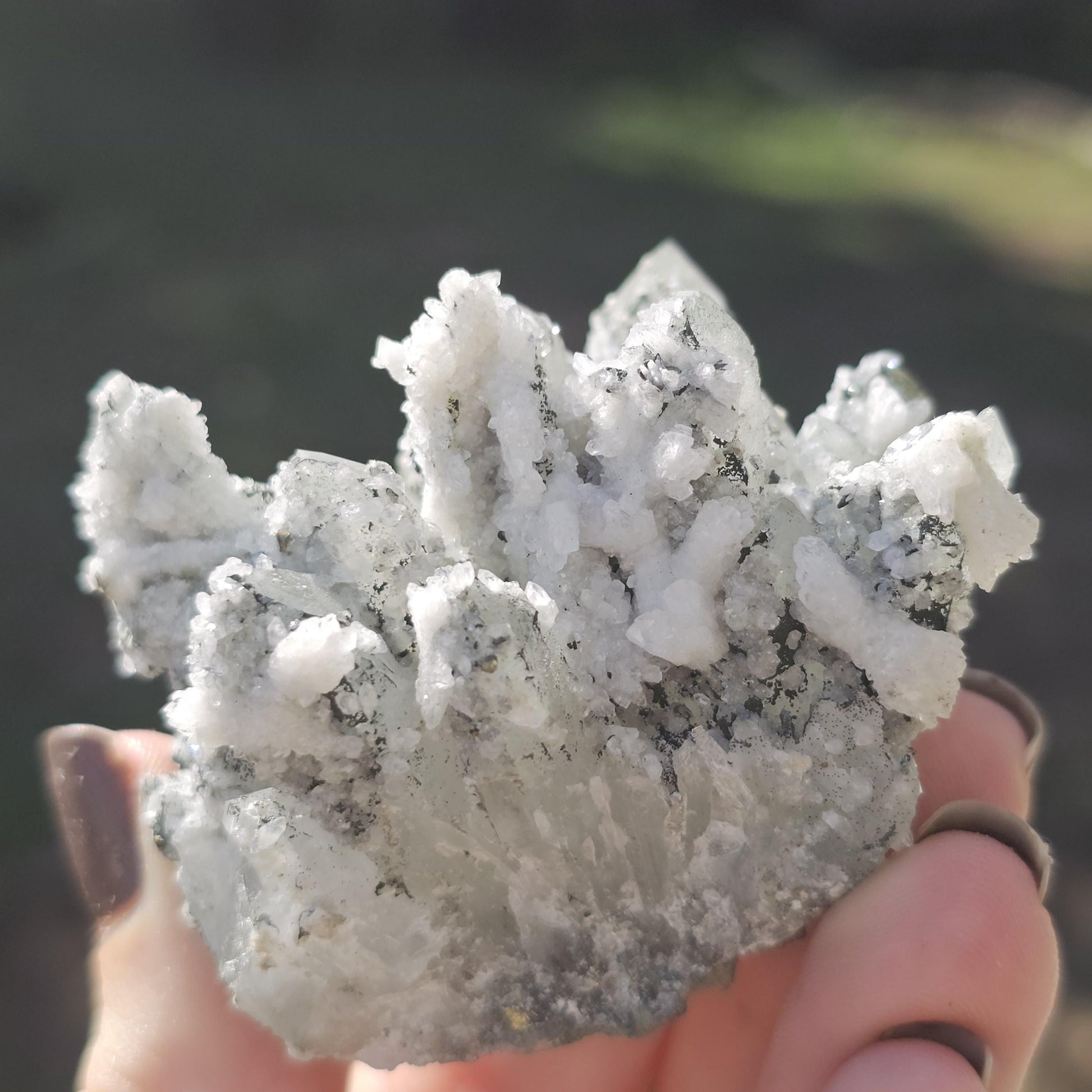 Raw Hematite Quartz with Pyrite and Calcite Druzy - Collector Crystal