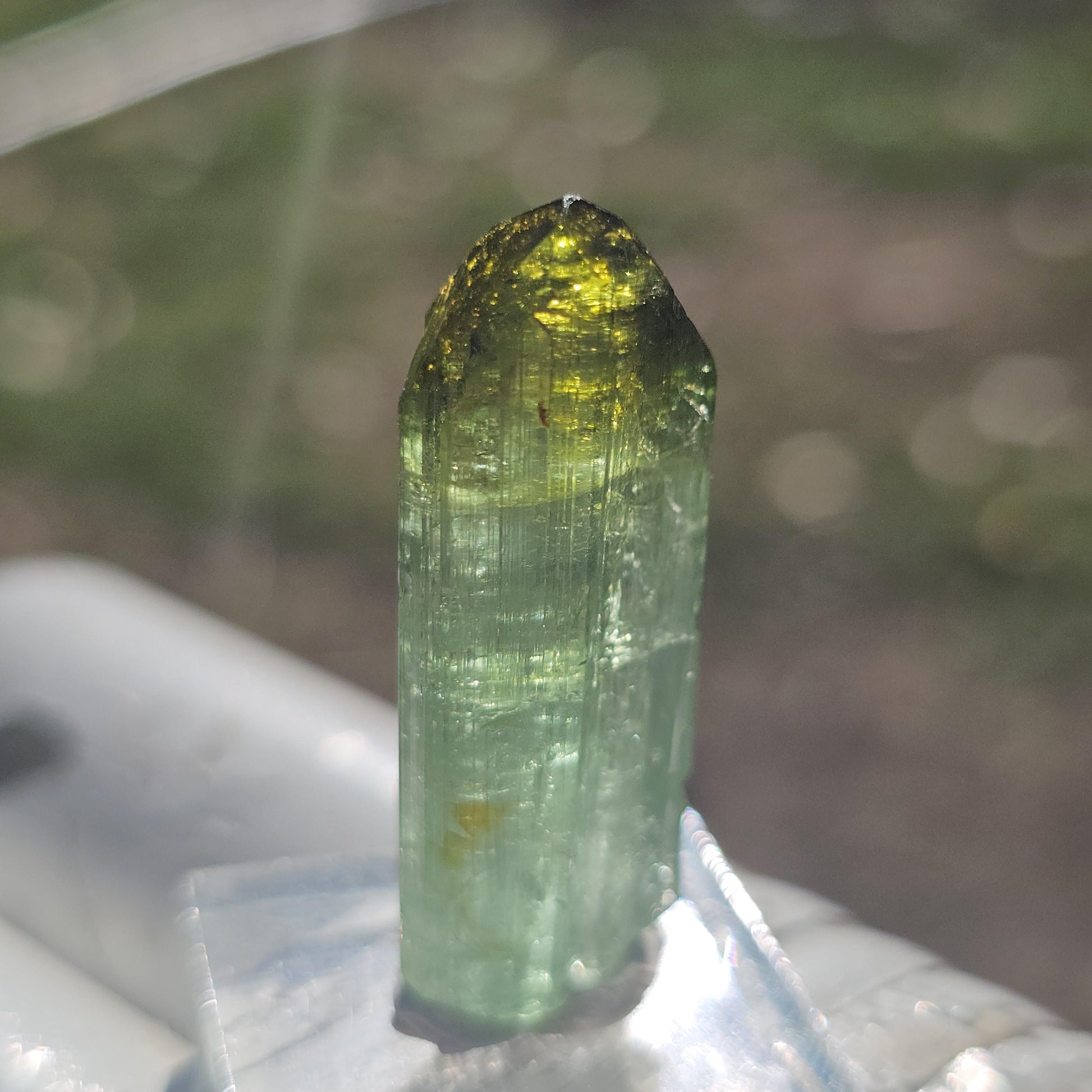 Fairy Castle Elbaite ~ Self-Standing DRC Teal Blue w Green Cap, Rare Raw Tourmaline Collector Specimen w Pointed Termination