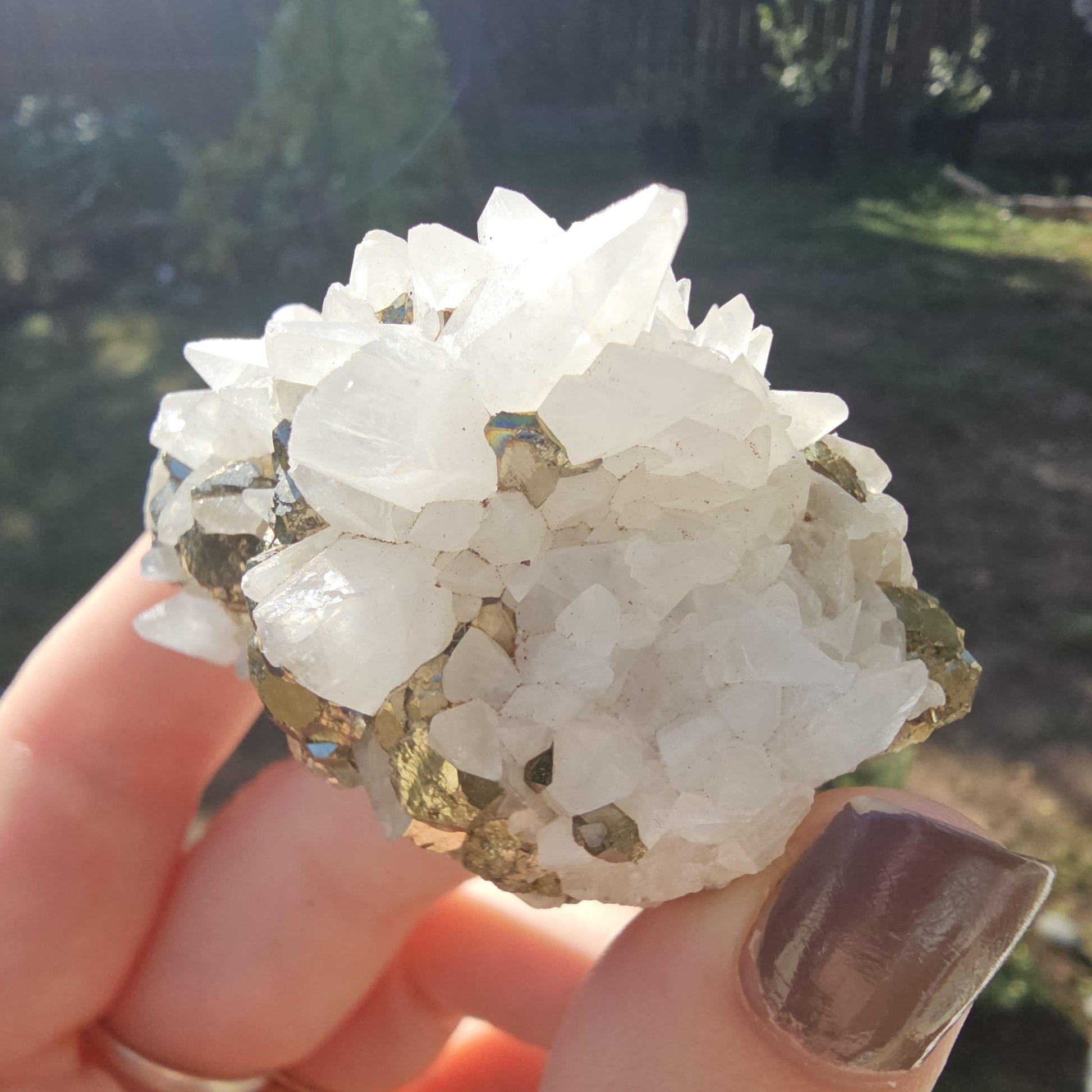 Snowy Calcite with Pyrite Crystals, Chihuahua Mexico, Self-Standing