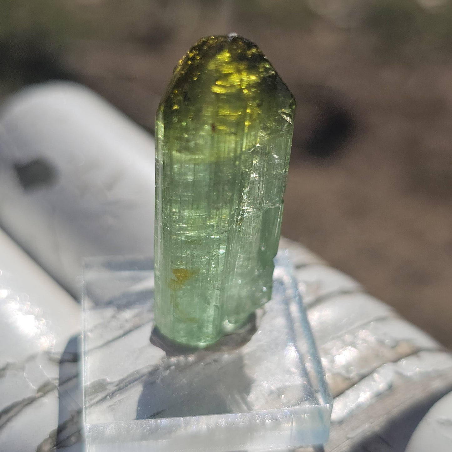 Fairy Castle Elbaite ~ Self-Standing DRC Teal Blue w Green Cap, Rare Raw Tourmaline Collector Specimen w Pointed Termination