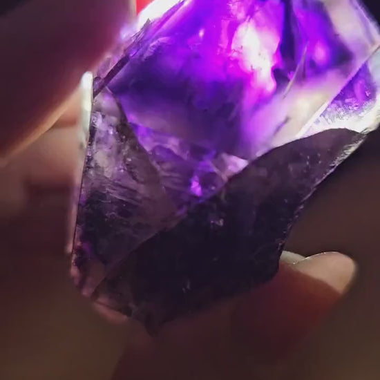 Jelly Purple Blue Shangaan Saturated Amethyst Crystal, Raw Rare High End Quartz Scepter | Terminated Elestial Phantom Crystal from Zimbabwe