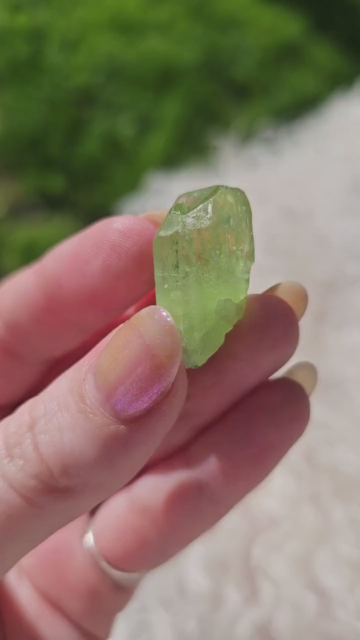 Diopside Crystal, 7.89g Bright Green, Rare Raw Gemstone
