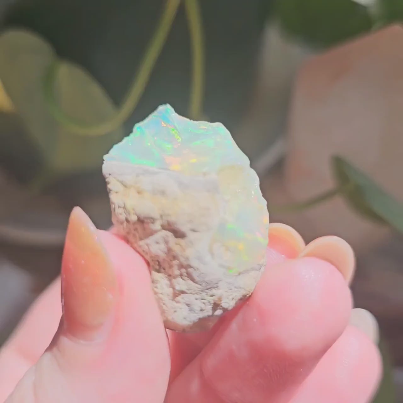 43ct Raw Opal, Rough Rare Rainbow Mineral Specimen, Rainbow Flashy Gem, Multicolored, Welo Ethiopia, Newer find, Opal w Matrix, Collectable