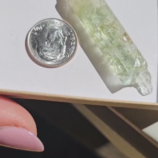 Heliodor Beryl, Etched Rare Raw Crystal Specimen, 8.6g Old Stock Padre Paraiso Material, Collector Mineral Gemstone, Bright Vibrant Stone