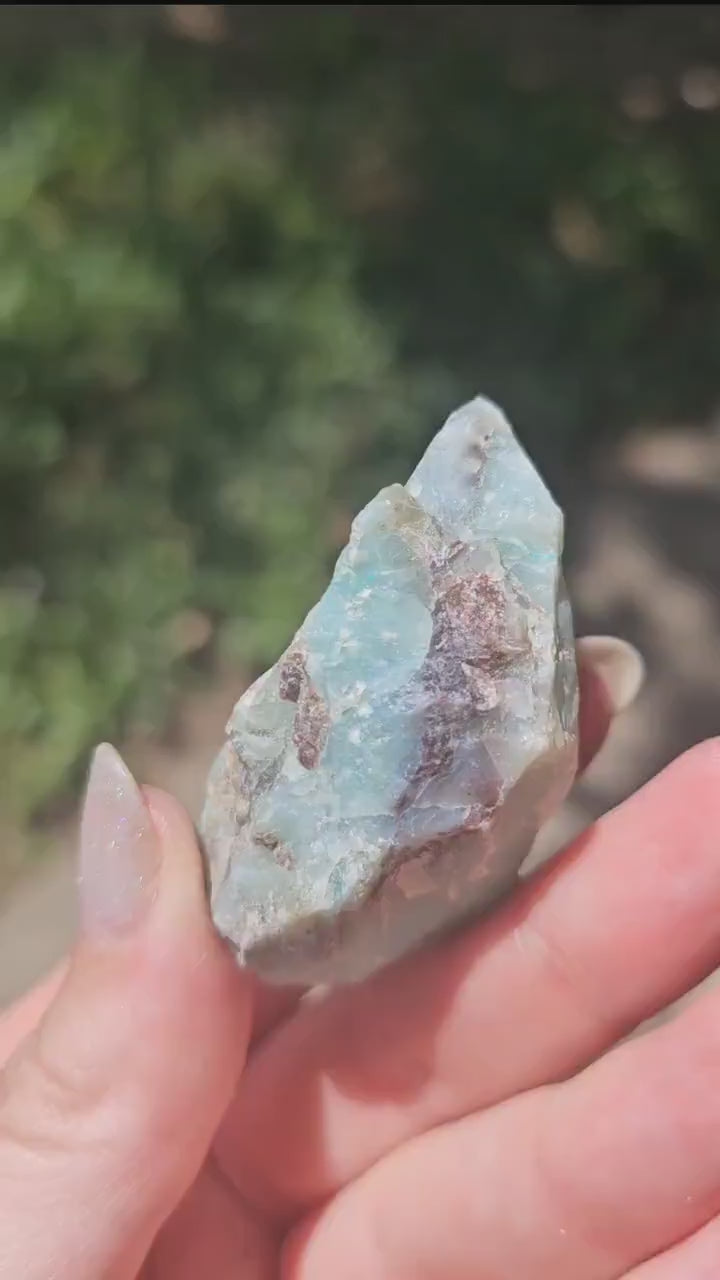 Raw Blue Opal from Peru, Rare Chunk of Translucent High Grade Lapidary Rough <100
