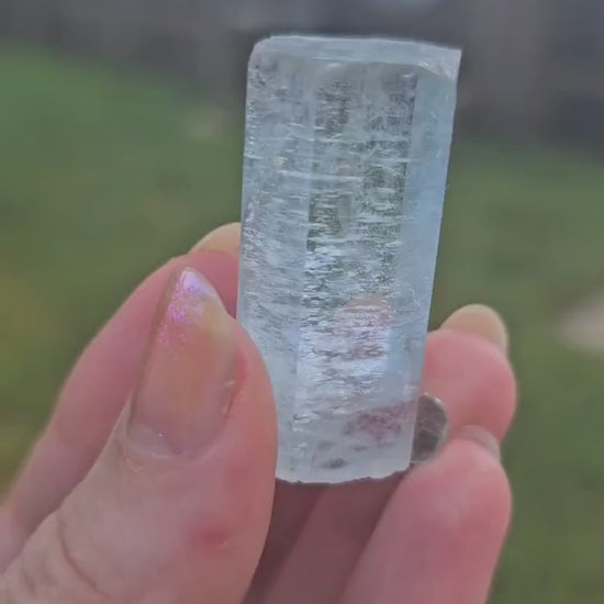 Aquamarine Specimen, Skardu Pakistan, Direct Ethically Sourced, Raw Rare Mineral, Beryl Crystal, with Silver Mica Attached, Terminated Gem