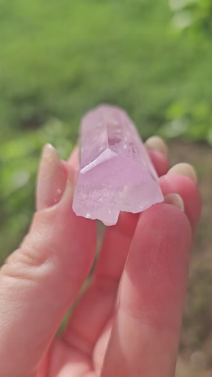 Juicy Pink Spodumene var. Kunzite Crystal with Great Luster, Hot Color