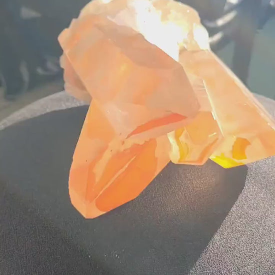 Large Tangerine Quartz Cluster, Brazilian Crystal Specimen, Earth Art Decor