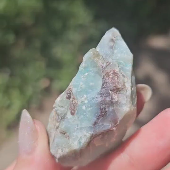 Raw Blue Opal from Peru, Rare Chunk of Translucent High Grade Lapidary Rough <100