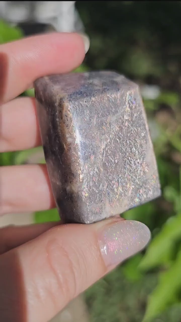 Rainbow Lattice Sunstone Freeform Polished Stone from Tanzania