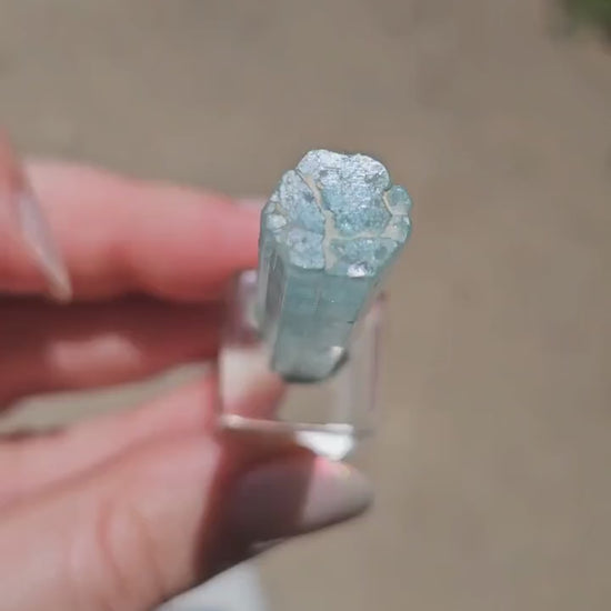 DT Vanadium Beryl 10.2g Crystal Specimen w Quartz Sidecar