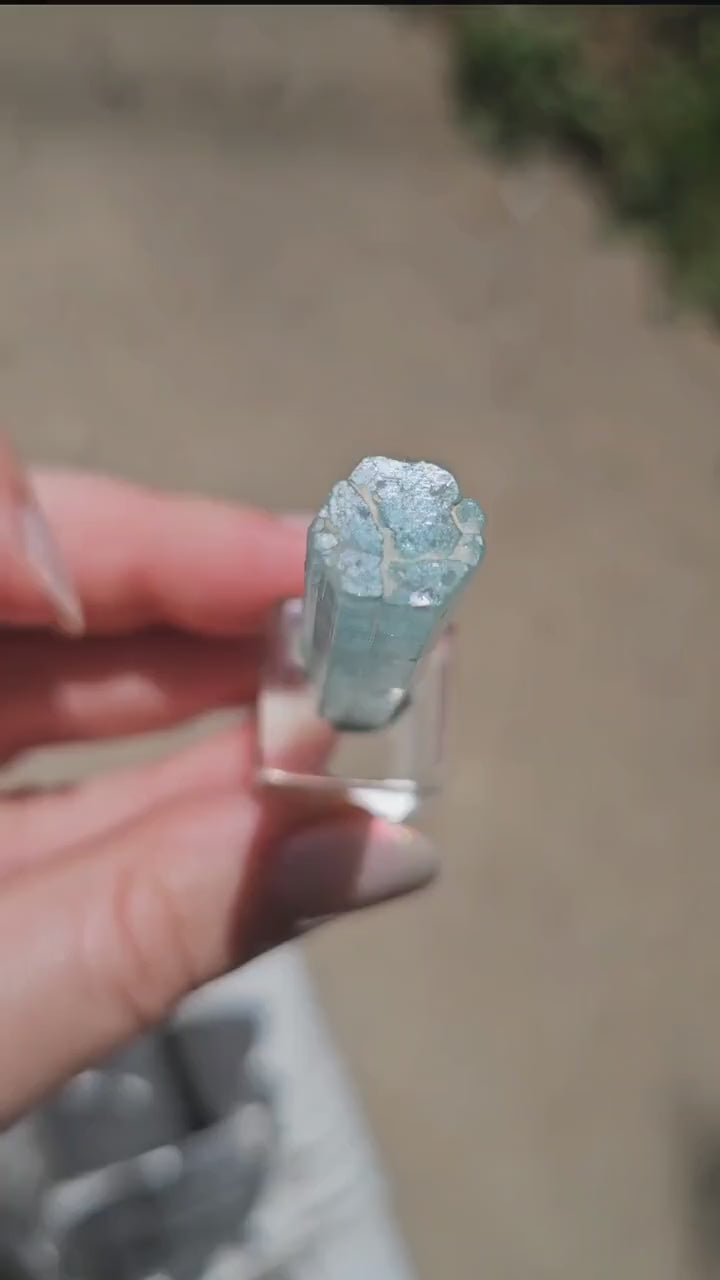 DT Vanadium Beryl 10.2g Crystal Specimen w Quartz Sidecar