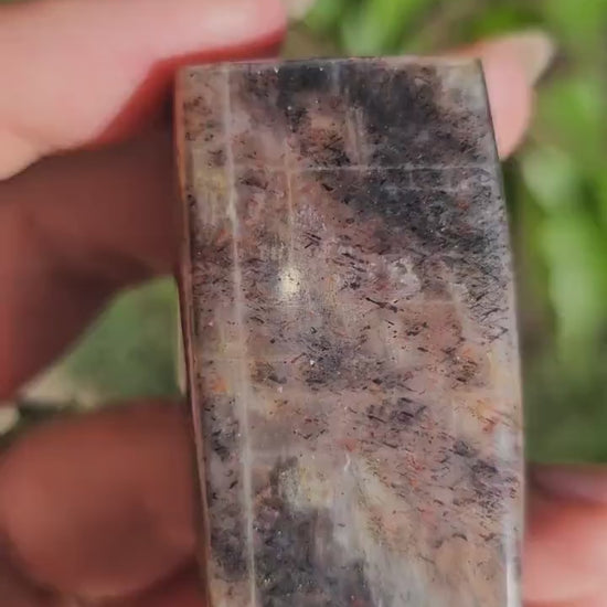 Rainbow Lattice Sunstone Freeform Polished Stone from Tanzania