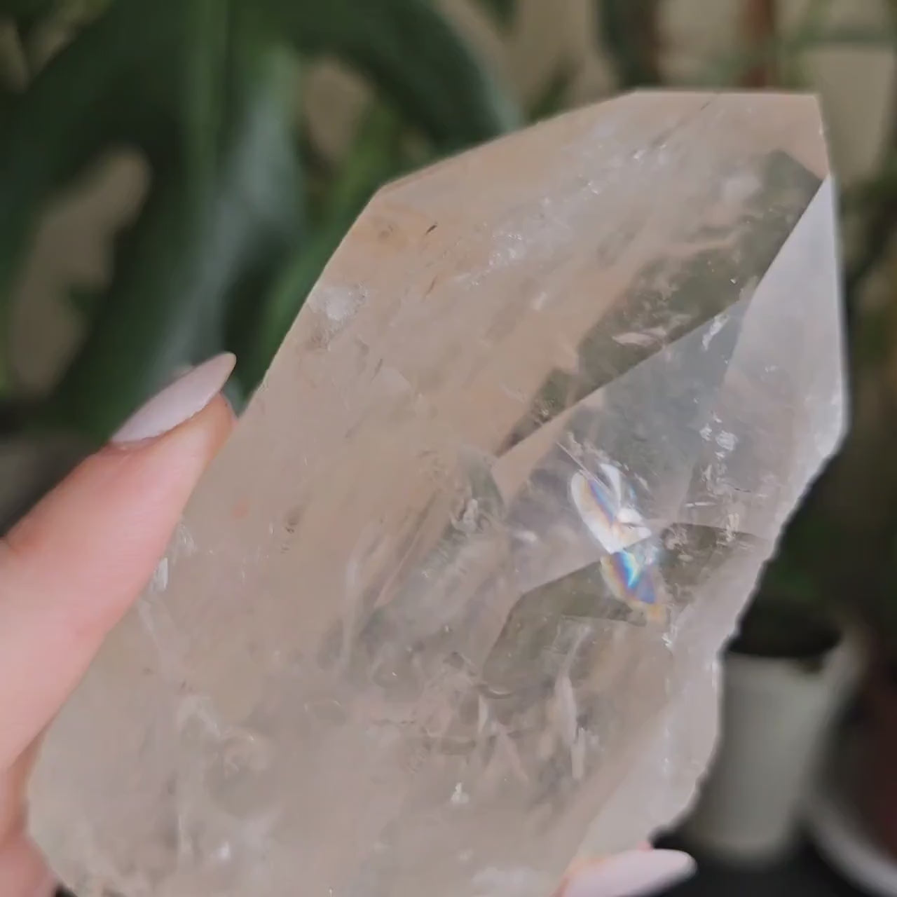 XL Lemurian Quartz, Large Double Terminated, Clear Quartz, Rare Centerpiece, Home Decor Crystal, Natural Lemurian, Large 13cm Crystal