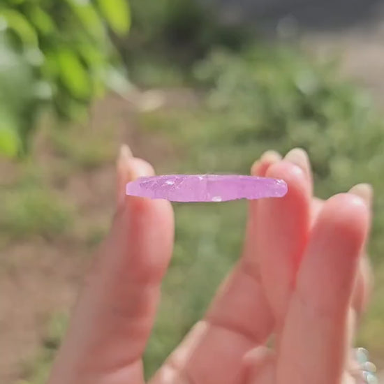 Extremely Tabular Spodumene var. Kunzite Crystal with DNA Helix Inclusion