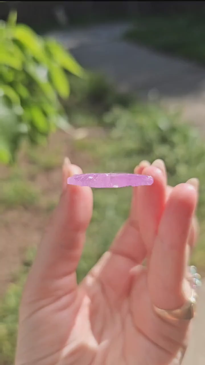 Extremely Tabular Spodumene var. Kunzite Crystal with DNA Helix Inclusion