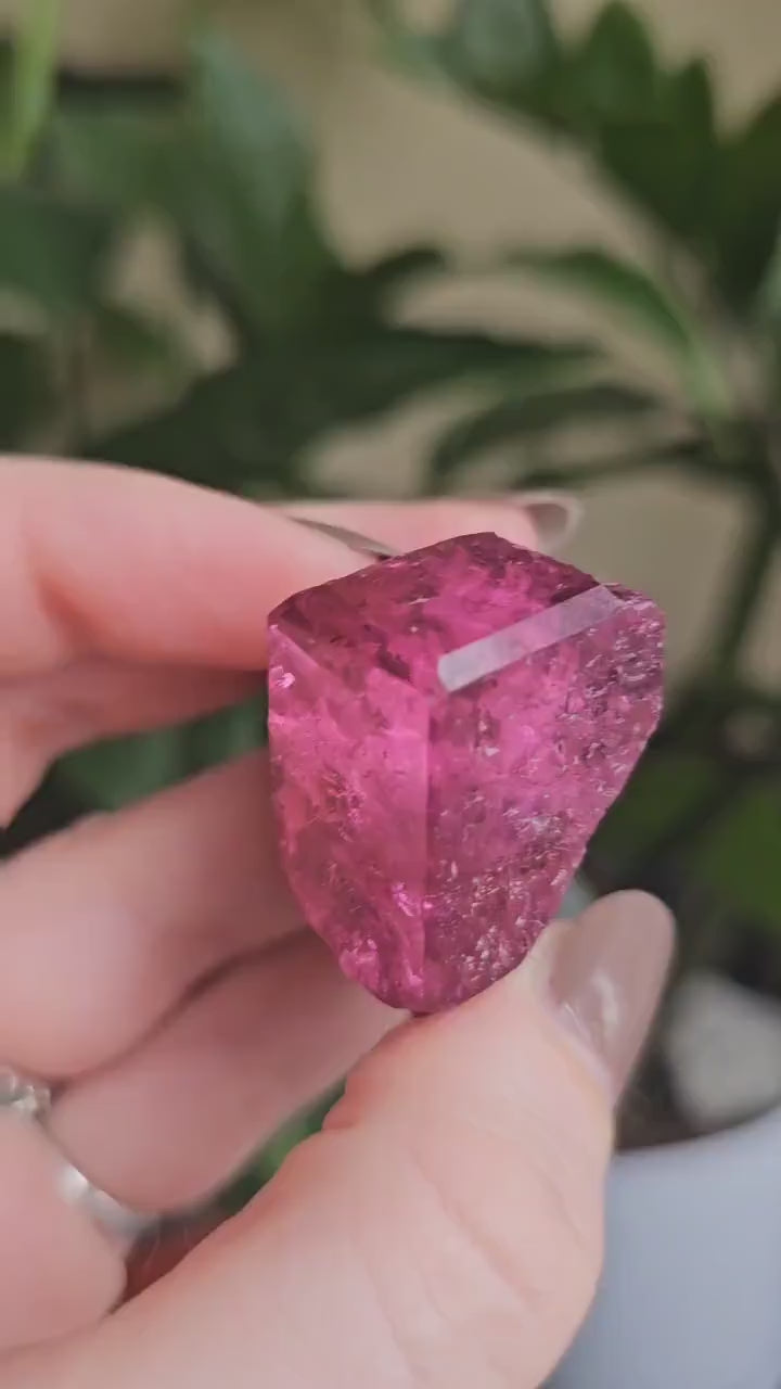 RESERVED for P. ~ Payment 1, Rubellite, Bicolor Tourmaline, Hot Pink Polychrome Elbaite, Large 56g Crystal, High Grade, Self Standing Gem
