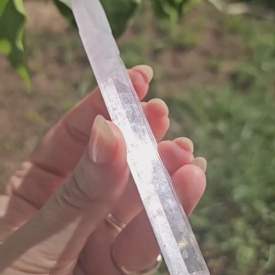 Unique Wand Shaped Spodumene var. Kunzite Crystal with Great Luster, Highly UV Reactive Fluorescent Collector Specimen, Tabby Pencil