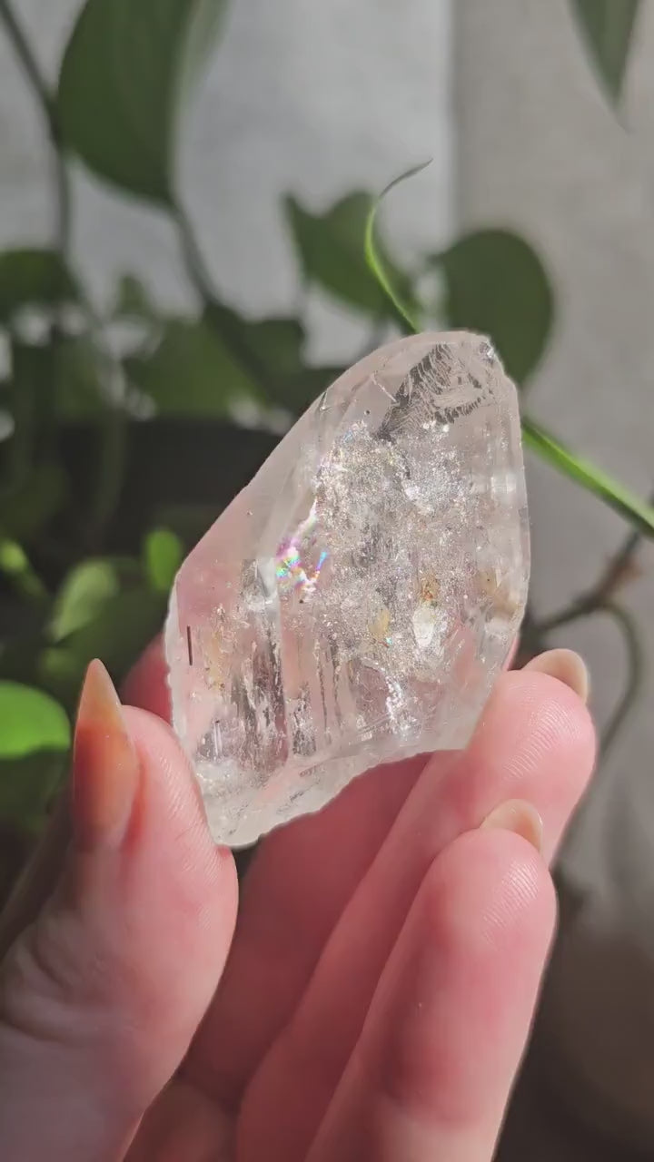 Large Topaz Crystal, Clear with Petroleum Inclusions, Self Standing, Double Terminated, Collector Gemstone, 44g Topaz, November Birthstone