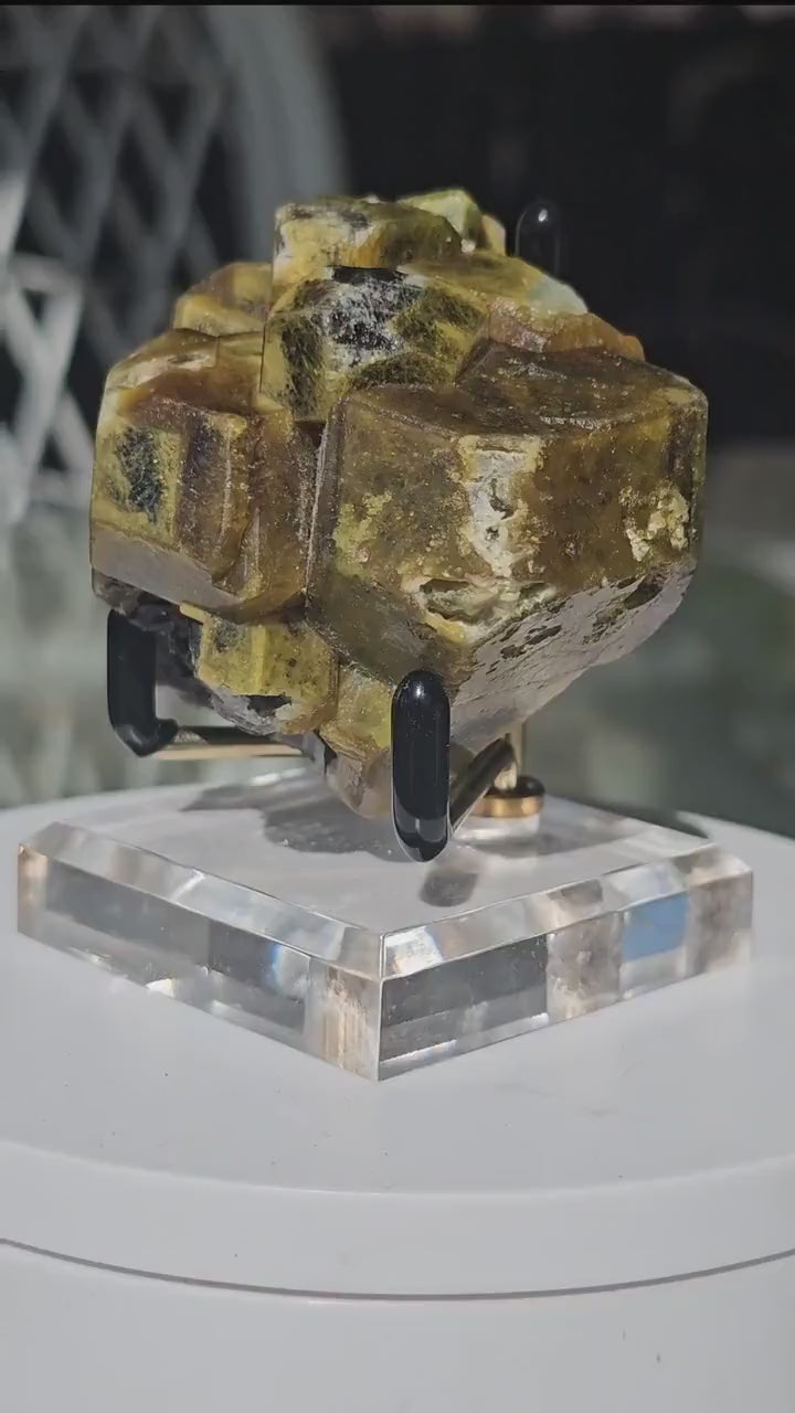 Mali Garnet with Well Documented History, Unique Large Terminated Cluster with Chocolate Brown core, Green Skin, and some Rare Blue!