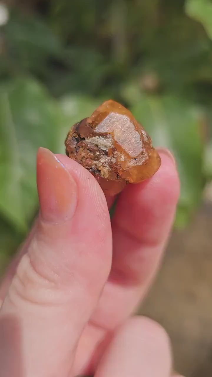 10g Spessartine, Cute Lolindo Tanzania, Bright Orange Garnet, Rough Spessartite, January Birthstone, Rare Etched Garnet, Collector Crystal