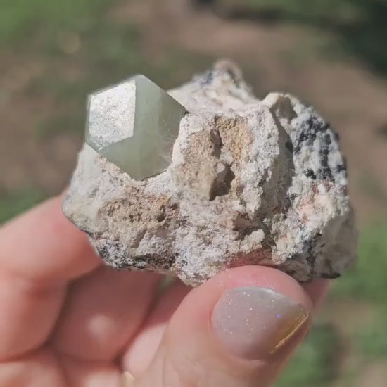 Rare Mint Green Grossular Garnet Crystal on Matrix - Wah Wah Mtns, Utah