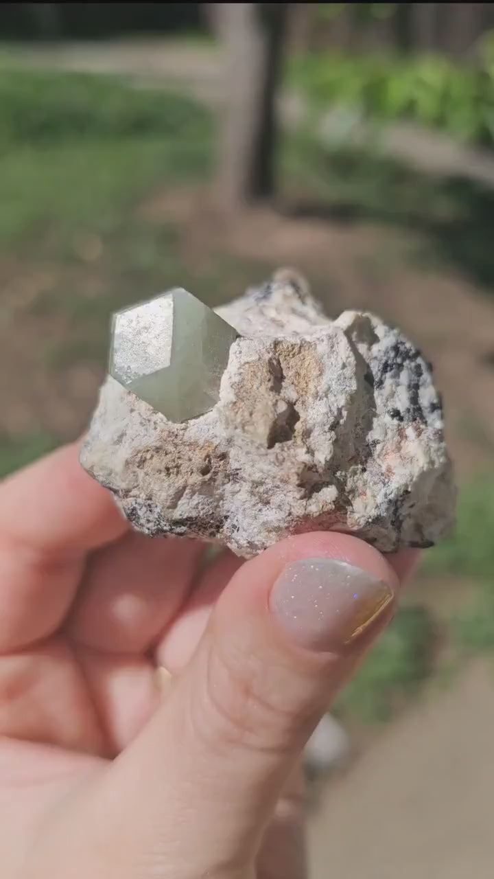 Rare Mint Green Grossular Garnet Crystal on Matrix - Wah Wah Mtns, Utah