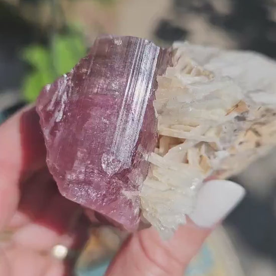 Himalaya Pink & Green Tourmaline with Feldspar - 90s Source Traced Mineral