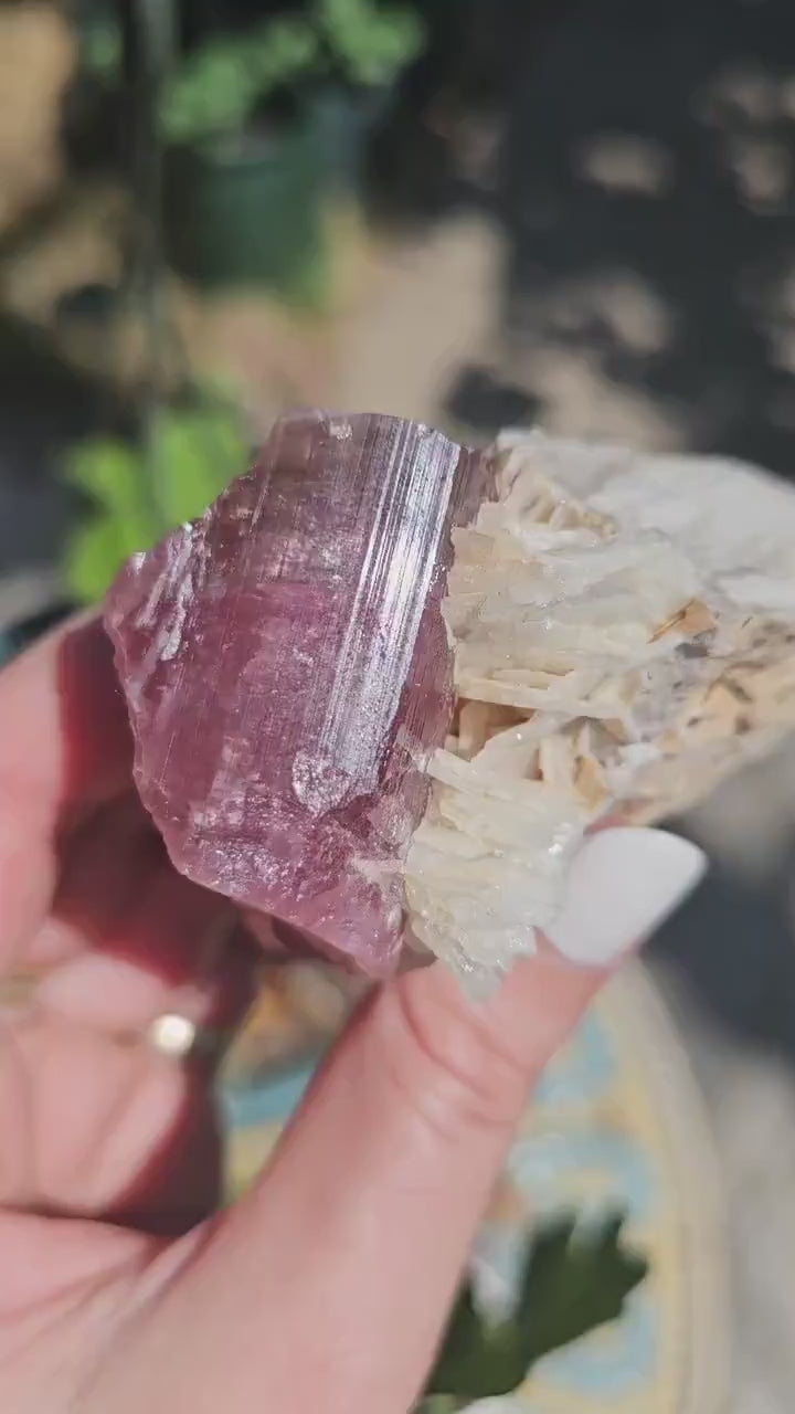 Himalaya Pink & Green Tourmaline with Feldspar - 90s Source Traced Mineral