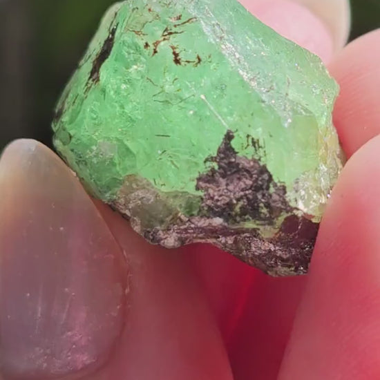 Large 45ct Tsavorite Garnet, 9g Green Grossular Rare Crystal, Merelani Hills Tanzania Origin, Terminated Raw Rough Natural Gem Specimen