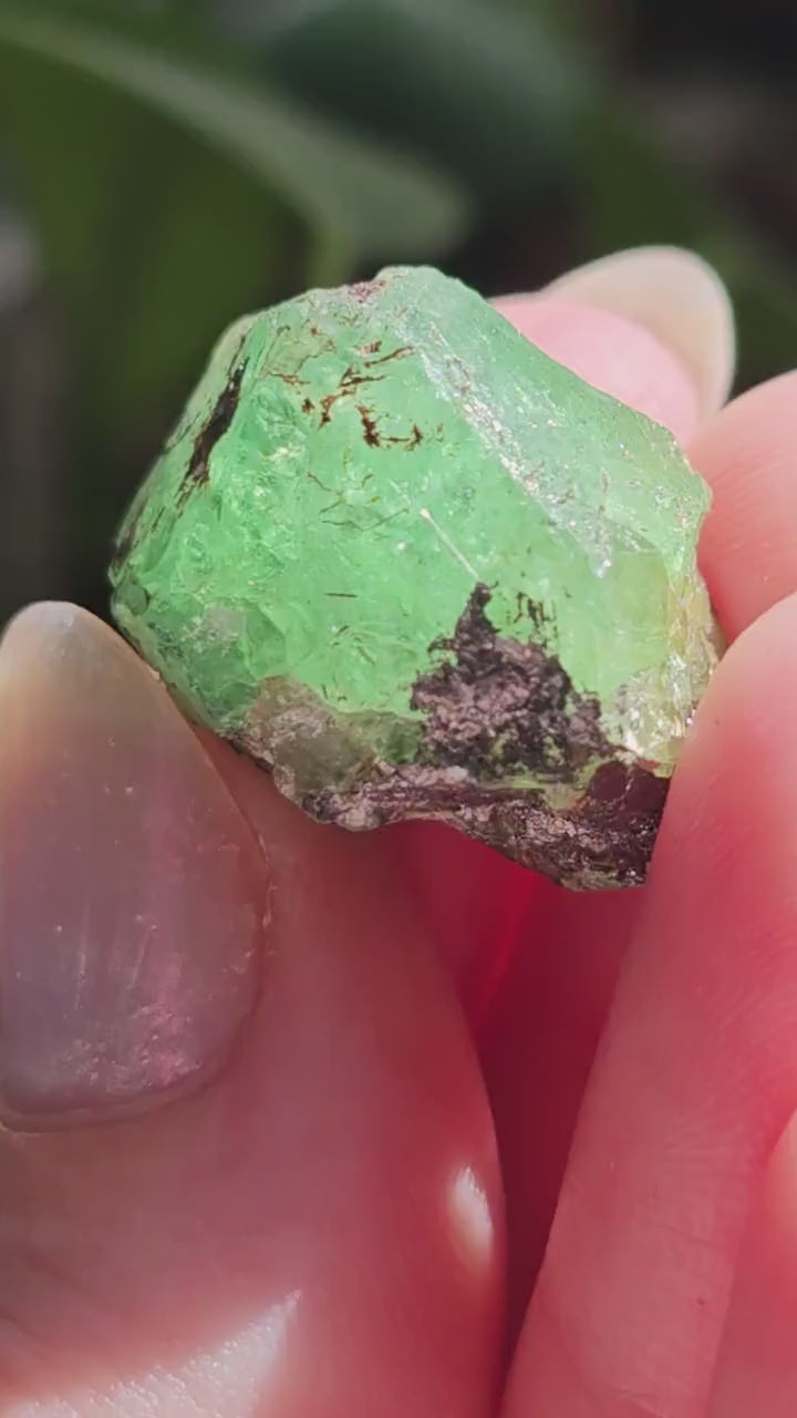 Large 45ct Tsavorite Garnet, 9g Green Grossular Rare Crystal, Merelani Hills Tanzania Origin, Terminated Raw Rough Natural Gem Specimen