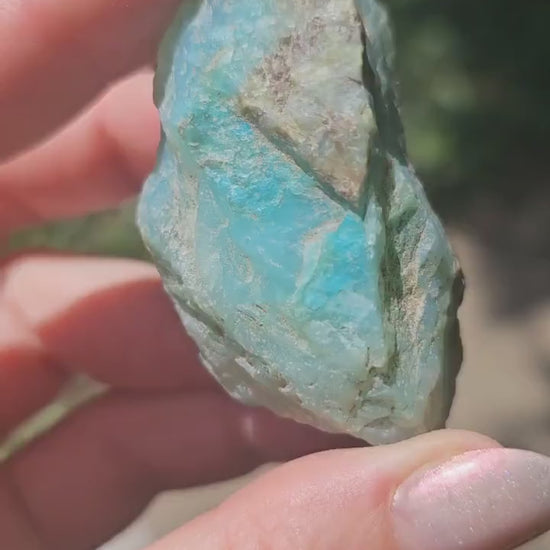 Raw Blue Opal from Peru, Rare Chunk of Translucent High Grade Lapidary Rough for Cutting, Polishing, Collection etc